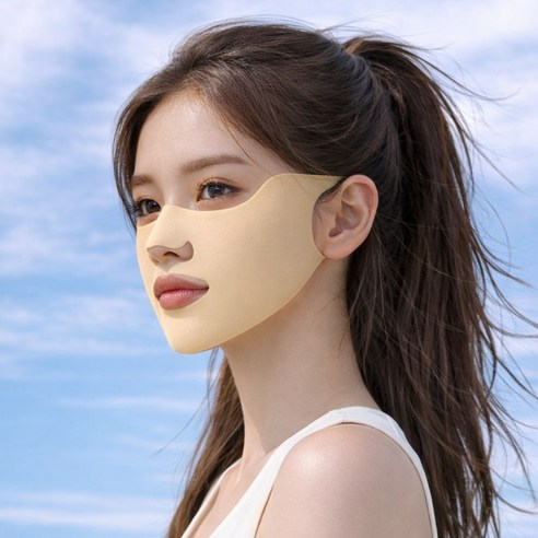 루미솔 UV 자외선차단 에어쿨 스포츠 마스크 골프 등산 러닝 얼굴가리개, 1개, 누드베이지