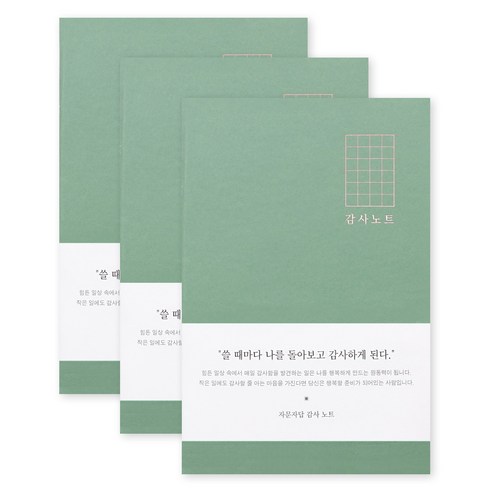 [3권SET] 인디고 자문자답 감사 미니노트, 3개, 그린
