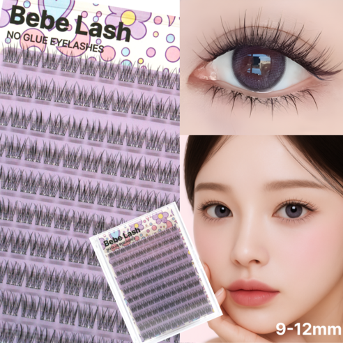 베베래쉬 아이돌 풀없이 붙이는 노글루 속눈썹 9-12mm 120PCS, 1개, 라벤더