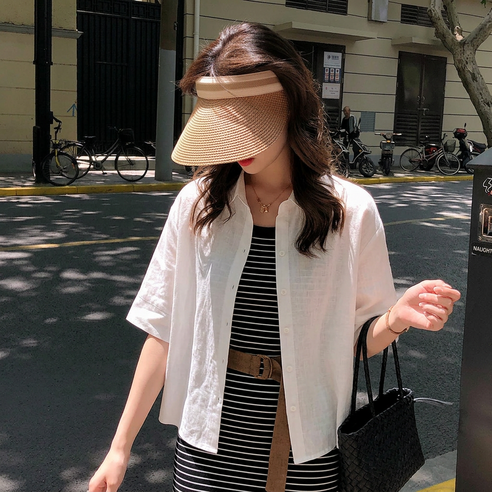베러바이즈 여성 여름 라탄 밀짚 라피아 햇 썬 캡 모자 이미지 2