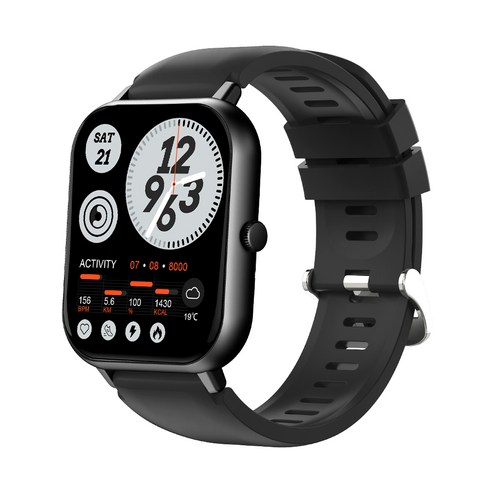 PEJE 운동 걸음 수 건강 관리 블루투스 통화 스마트워치 한국판 ZW01 ZL54CJ, 검정색, 4.6cm, GPS + 블루투스