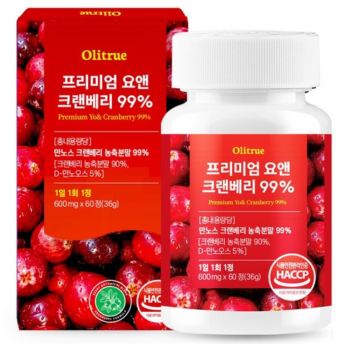 [정품] 프리미엄 요앤 크랜베리 99%, 1개, 60정