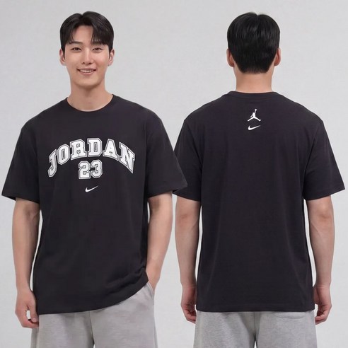 나이키 조던 반팔티 남성 오버핏 MVP 점프맨 데일리 남자 반팔 티셔츠 공용 루즈핏 블랙