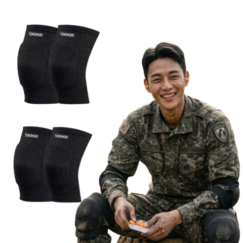 토코모리 군인 무릎보호대 팔꿈치보호대 세트 보호쿠션 군대용품 훈련 준비물 훈련소 입대, 1개