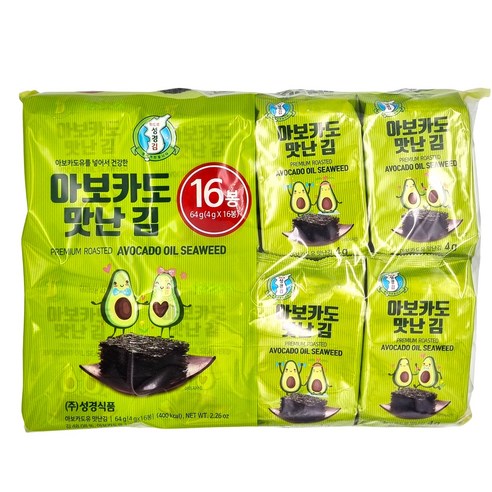 지도표성경 아보카도 맛난 김 16p, 64g, 1개