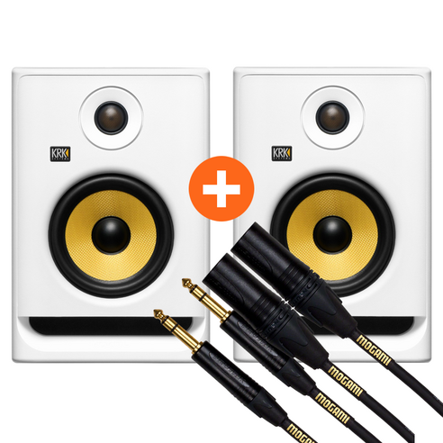 KRK ROKIT 5 G5 화이트 x 모가미 케이블 번들 패키지