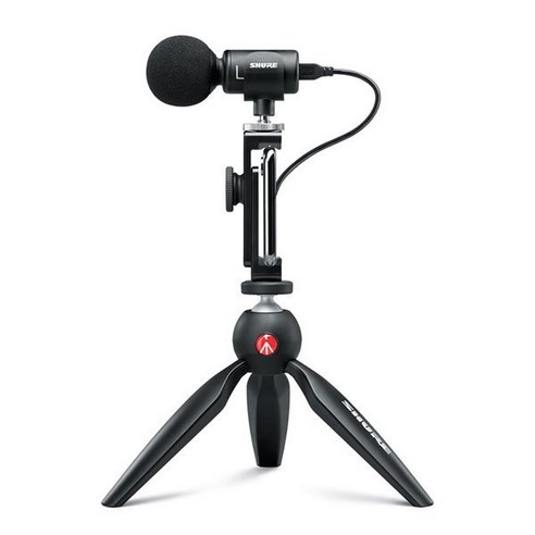 슈어 1인 미디어 콘텐츠 제작용 스마트폰 마이크 VIDEO KIT 블랙, MV88+