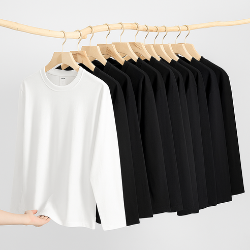 [쿠팡] 남녀공용 20수 면 100% 긴팔 무지 티셔츠 (9,900원/무료)