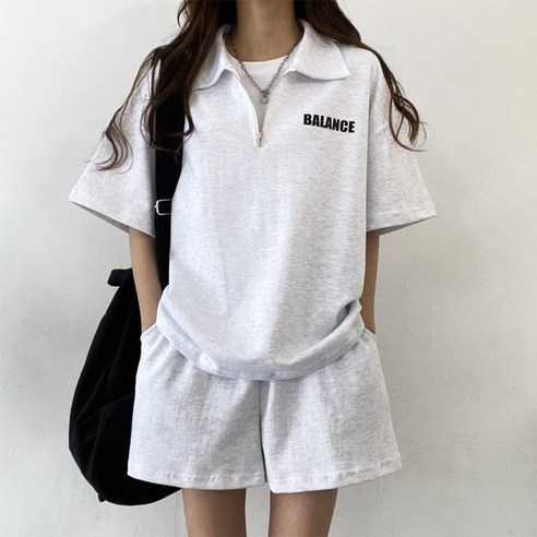 여성 여름 셋업 트레이닝복 세트 반팔 반바지 운동복 상하세트
