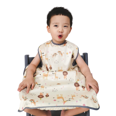 벨베이비 식탁일체형 방수 턱받이 나시 완전커버 오리지날, (리뉴얼)옐로우 애니멀, 1개, 1개입