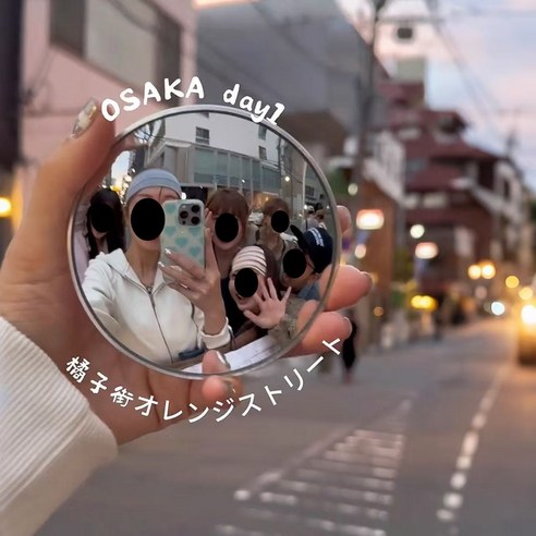 셀카 미니손거울 원형 볼록 거울 손거울 셀카모니터 타입 백미러 9.5cm(외출 여행 시 그룹 사진과 셀카에 필수인 트렌드 신제품) 이미지 2