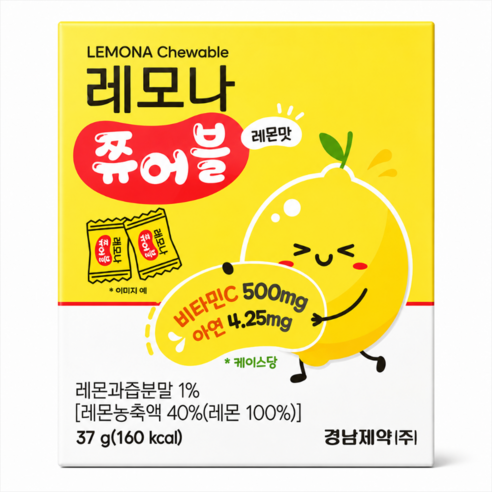 레모나 쮸어블 레몬맛, 37g, 6개