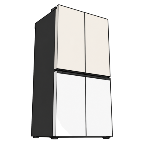 LG 디오스 오브제컬렉션 베이직 냉장고 870L 베이지+화이트 T875MEH012 2등급