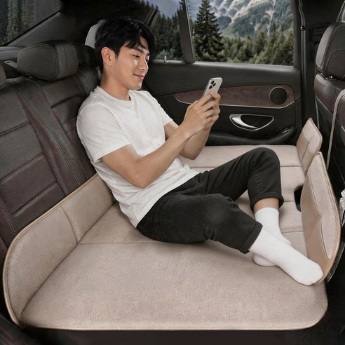 길이 연장형자동차 차박 매트 SUV 뒷좌석 잠자리 매트리스 차량 뒷자석 매트 자동차 에어매트 차량용 에어매트 승용차 뒷자석 평탄매트, 02럭셔리 브라운
