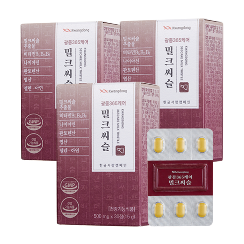 광동 365케어 밀크씨슬, 30정, 3개