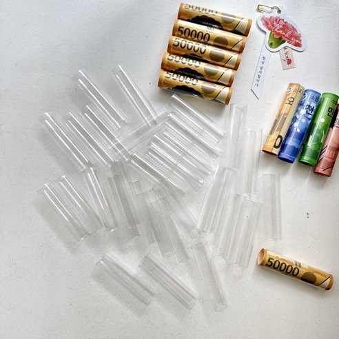 더 라넌큘러스 플라워 머니홀더 pvc 머니캡, 100개, 투명