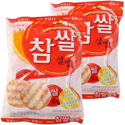 크라운 참쌀설병, 128g, 2개