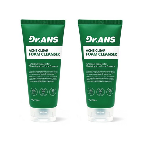 [특가혜택]닥터안스 피디알엔 아크네 폼 클렌저 여드름 피부 전용 트러블 진정, 200g, 2개