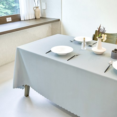캐프마켓 구김방지 호텔 테이블보 식탁보, 1개, 8인(260 x 180 cm), 그레이