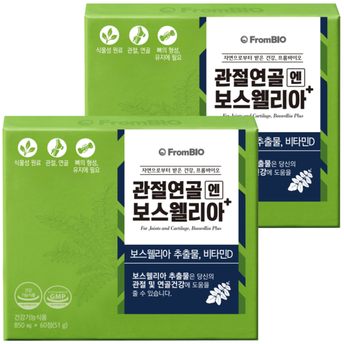 프롬바이오 관절연골엔 보스웰리아 플러스 60정, 2개 맛있게 먹은 솔직 후기 - 상품 이미지 1