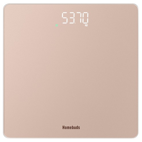 Homebuds 로즈골드 LED 고정밀 전자체중계 측정 안정시 녹색등 점등 올라서면 자동 켜짐, 1개, HB9057