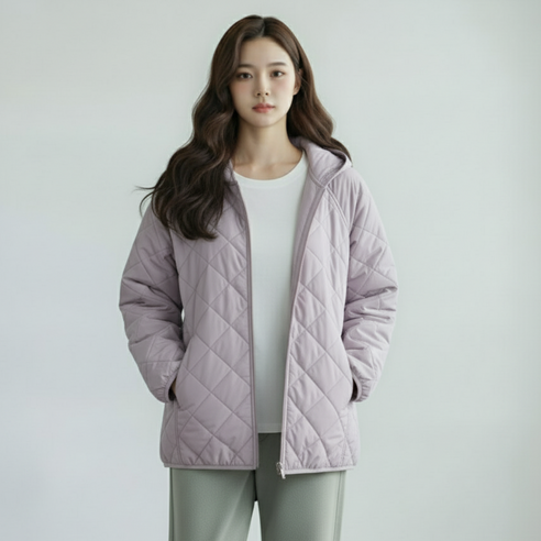 여성 초경량 등산 산책 따뜻한 패딩 점퍼