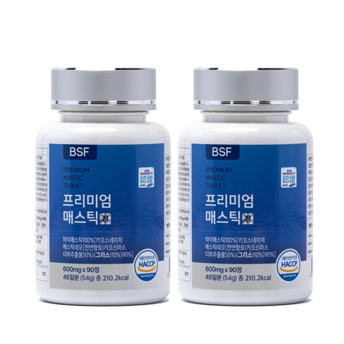 BSF 프리미엄 매스틱정 HACCP 인증 600mg x 90정 54g, ... 실사용 후기 | 효과 있을까? 썸네일