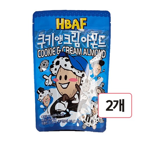 바프 쿠키 앤 크림 아몬드, 120g, 2개