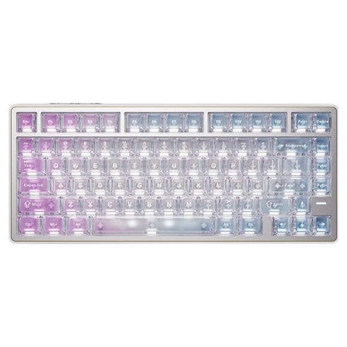 브이지엔 네온 슈퍼 에디션 RGB 3모드 유무선 기계식 키보드, 핑크 + 블루 그라데이션, 신치축, 제조사축