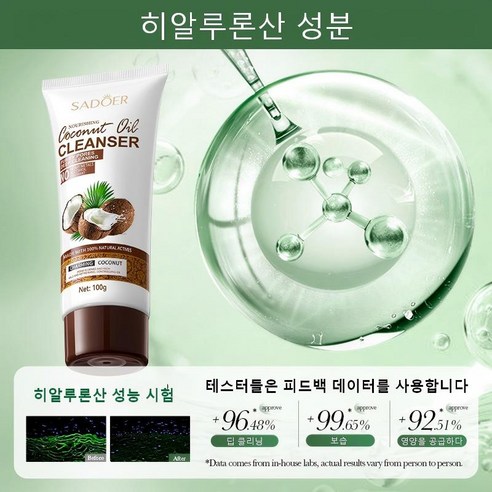 SADOER 코코넛 오일 영양 청정 클렌저 솔직 후기 | 피부 타입별 분석 - 상품 이미지 3