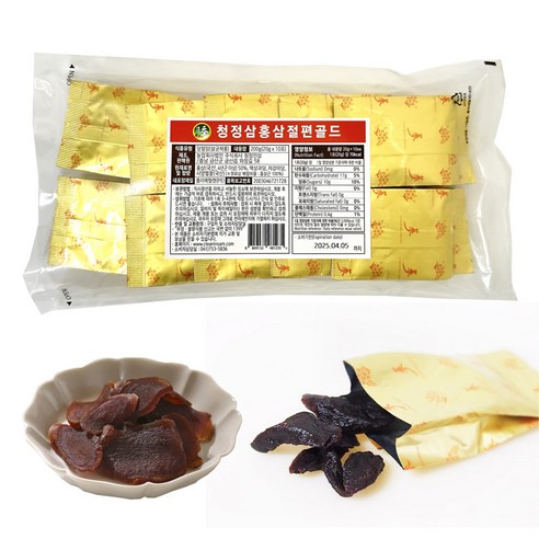 청정삼 국산 고려 홍삼 절편 실속형, 200g, 2개 200g, 2개