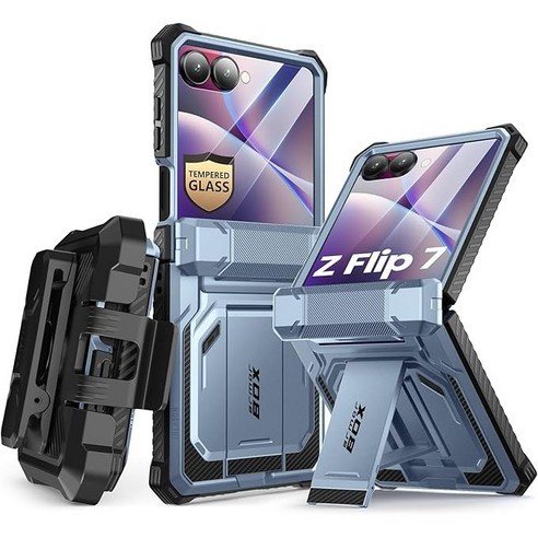SUPCASE 아머박스 갤럭시 Z 플립 7 러기드 스탠드 케이스, 블루
