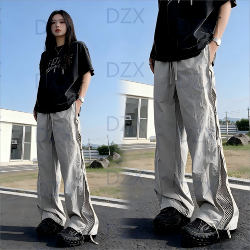 DZX 남녀공용 아웃도어 시원한 빠른건조 바람막이 바지 캐주얼 가볍고 밴딩 스트링 팬츠