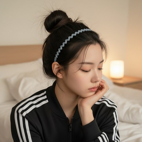 미다미 컬러플 빗살 고정용 남여공용 헤어밴드 머리띠 데일리 심플 머리띠[5종세트] 이미지 4