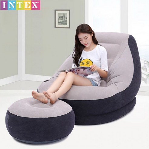 인텍스 정품 에어소파 + 스툴 1인용 소파