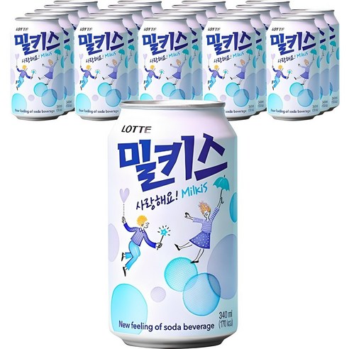 밀키스 탄산음료 340ml 뚱캔, 340ml, 12개