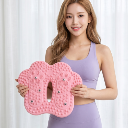 퓨어핏 에어 지압 스텝퍼 가정용 무소음 홈트, 소프트 핑크
