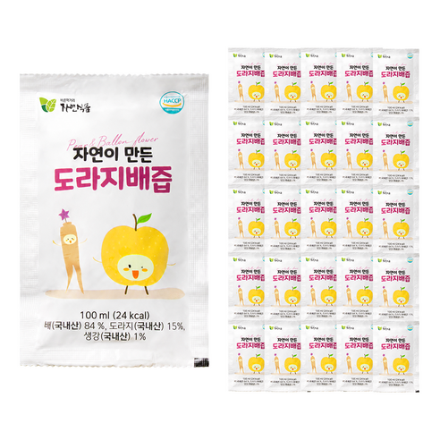 자연식품 자연이 만든 도라지배즙, 100ml, 100개