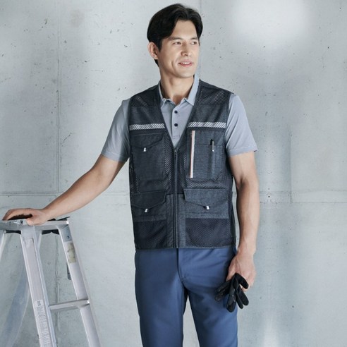 ZB-V1823 지벤조끼 통기성우수 다양한포켓 남녀공용 보호기능 시원함 망사조끼 메쉬조끼, 1개