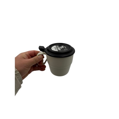 이노마타 일본산 전자레인지 전용 뚜껑 머그컵 350ml, 1개, 아이보리