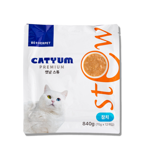 베러펫 캣냠 고양이습식사료 고양이사료 주식 스튜, 참치, 70g, 12개
