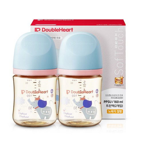 더블하트 모유실감 3세대 트윈팩 160ml 꿈꾸는코끼리, 꿈꾸는코끼리 트윈팩, 1박스