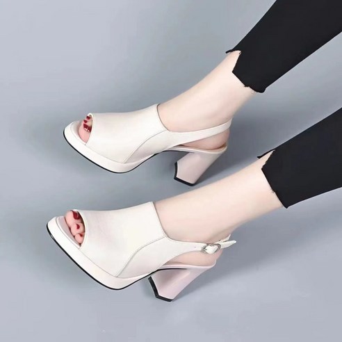 여성용 봄여름 오픈토 하이힐 패션 키높이 가보시통굽10cm 샌들26dgs03LL
