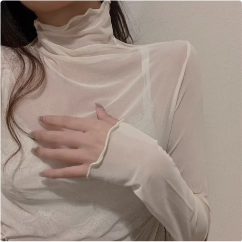 레이어드 이너 시스루 블라우스 티셔츠 8컬러