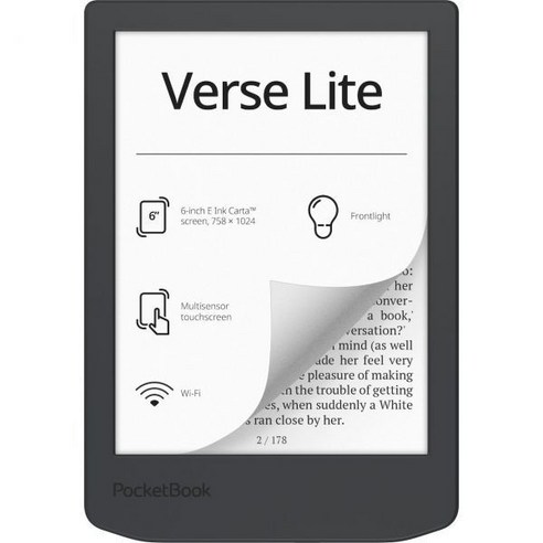 PocketBook 잉크패드 라이트 전자책 리더기 미스트 그레이, PocketBook Verse Lite – 6" E-I