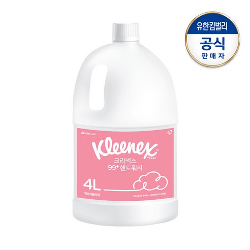 크리넥스 99+ 거품형 핸드워시 워터리플라워 리필, 4L, 1개