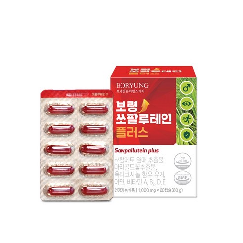 보령 쏘팔루테인 플러스 쏘팔메토 루테인 60캡슐 x1박스, 1박스, 60정