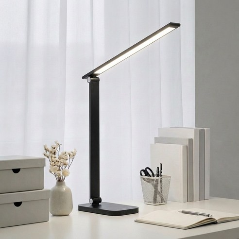 Airwit 학습용 led 스탠드 조명 책상 스탠드 무단계 밝기조절 학습등 독서등 책상등, 블랙