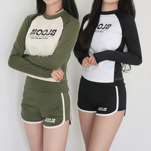 [키140/키150/키160] 키키코 블루밍 래쉬가드 세트 주니어 실내 야외 중학생 래쉬가드 긴팔 키작녀 수영복 세트