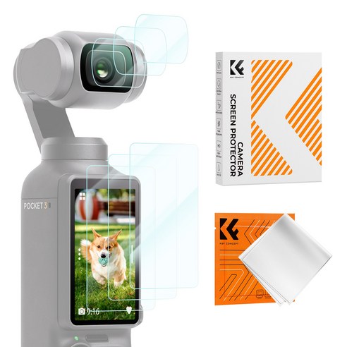 K&F CONCEPT DJI 포켓 3 9H 강화유리 보호필름 6종 세트, 1세트, SKU.2231